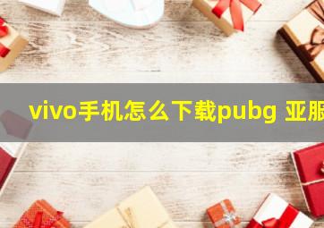 vivo手机怎么下载pubg 亚服